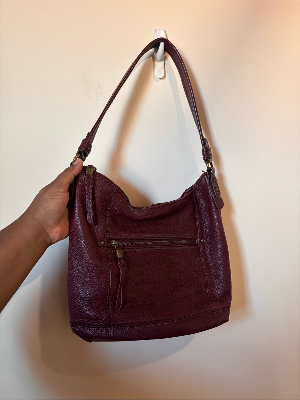 The Sak Women's Shoulder Bag in Deep Burgundy